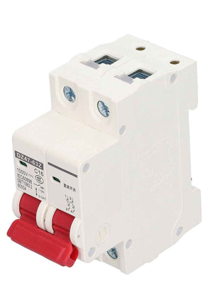 2 Pole Circuit Interrupter 6kA Cutoff DIN Mount 16A 1000V DC