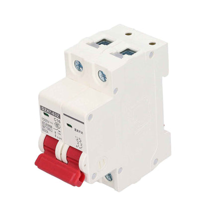 2 Pole Circuit Interrupter 6kA Cutoff DIN Mount 16A 1000V DC