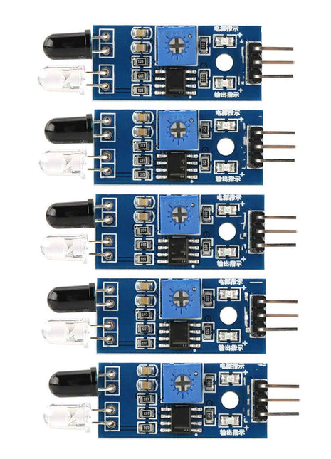 5 units IR obstacle detection sensor for robotic vehicle automation
