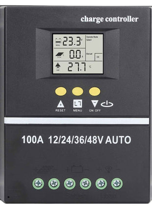 Smart Solar Charger with Dual USB Ports, LCD Screen, Auto Voltage 12V-48V for Panels