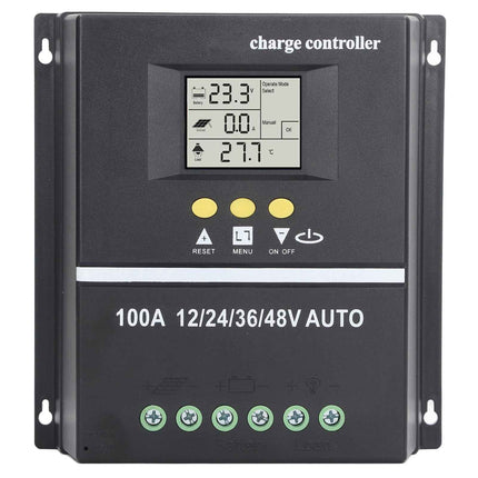 Smart Solar Charger with Dual USB Ports, LCD Screen, Auto Voltage 12V-48V for Panels