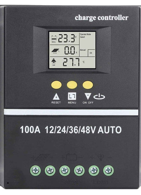 Smart Solar Charger with Dual USB Ports, LCD Screen, Auto Voltage 12V-48V for Panels