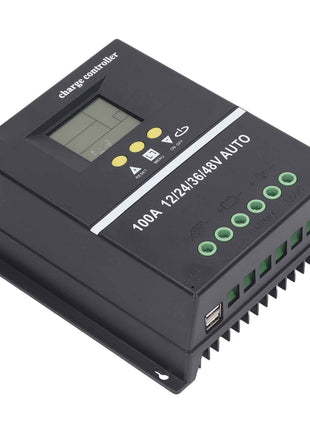 Smart Solar Charger with Dual USB Ports, LCD Screen, Auto Voltage 12V-48V for Panels