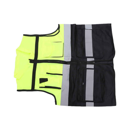 Enhanced Visibility Work Vest with Multi-Pocket Mesh Construction Breathable Reflective Safety Gear