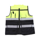 Enhanced Visibility Work Vest with Multi-Pocket Mesh Construction Breathable Reflective Safety Gear