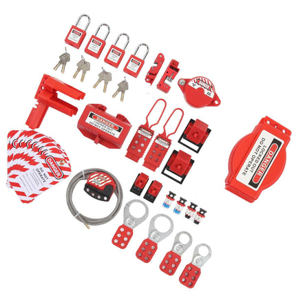 Industrial Safety Lockout Kit with 47 Pieces for Equipment Security, Electrical Locks and Combination Padlocks Set
