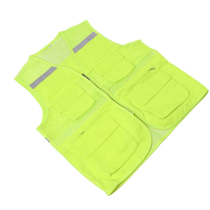 High Visibility Reflective Safety Vest Waterproof Breathable for Night Work Construction Travel 2XL Bright Green