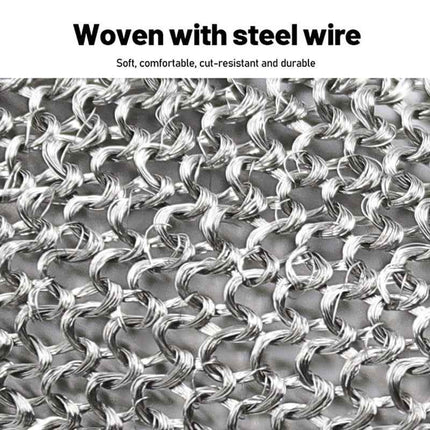 Metal Mesh Protective Glove for Cutting Stainless Steel Chainmail Saw Work Gray Silver Size L 24.5cm