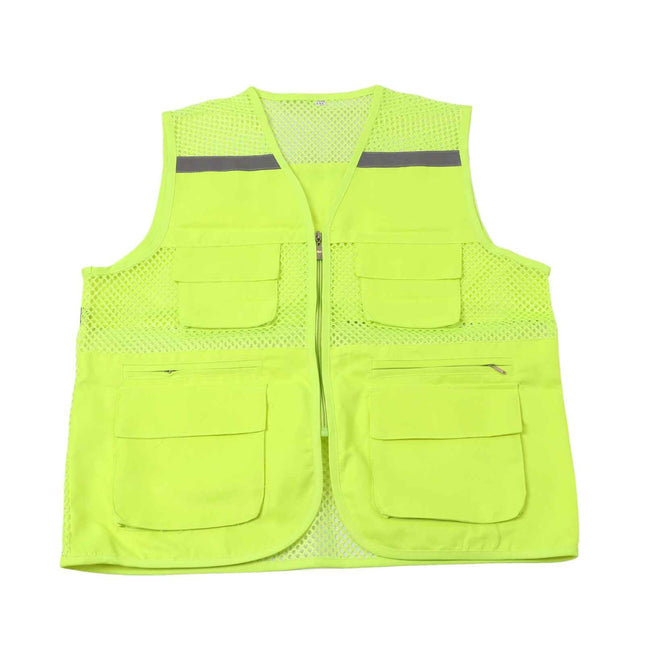 High Visibility Reflective Safety Vest Waterproof Breathable for Night Work Construction Travel 2XL Bright Green