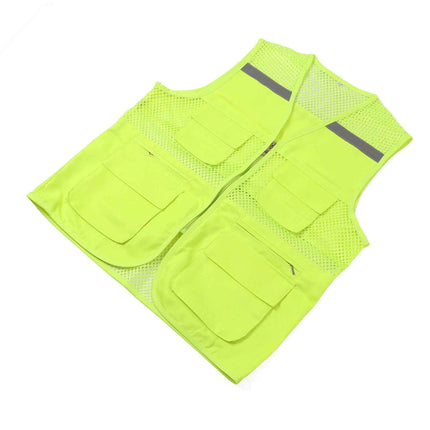 High Visibility Reflective Safety Vest Waterproof Breathable for Night Work Construction Travel 2XL Bright Green