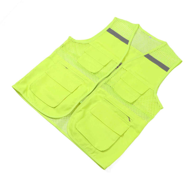 High Visibility Reflective Safety Vest Waterproof Breathable for Night Work Construction Travel 2XL Bright Green