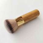 Wooden Grip Big Circular Top Synthetic Hair Makeup Puff Applicator
