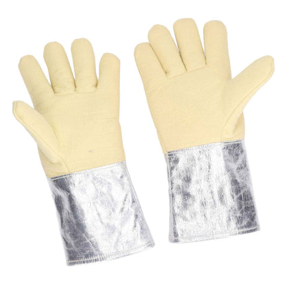 1 Set Heatproof Aluminum Gloves for Welding Fire Protection Industrial Use
