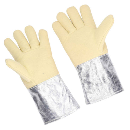 1 Set Heatproof Aluminum Gloves for Welding Fire Protection Industrial Use