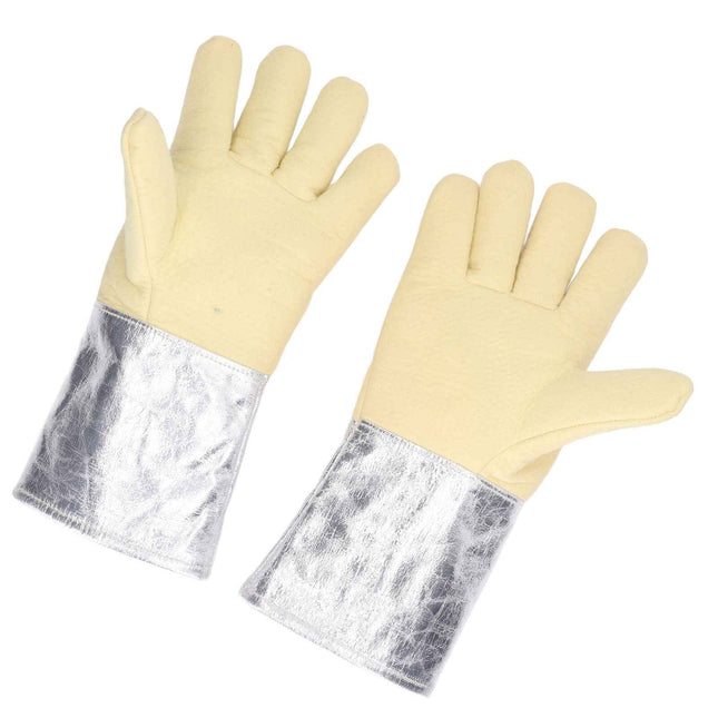 1 Set Heatproof Aluminum Gloves for Welding Fire Protection Industrial Use