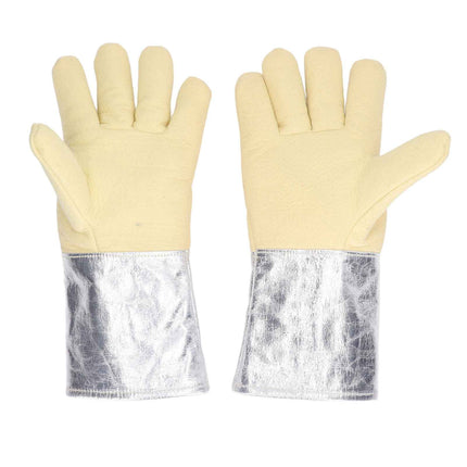 1 Set Heatproof Aluminum Gloves for Welding Fire Protection Industrial Use