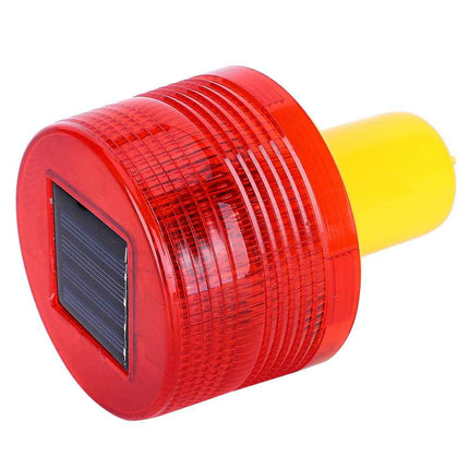 1pc Solar-Powered LED Safety Beacon for Road or Marine Use with Red Flashing Alert
