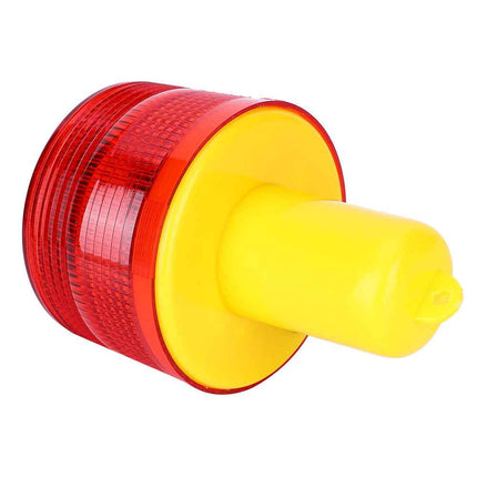 1pc Solar-Powered LED Safety Beacon for Road or Marine Use with Red Flashing Alert