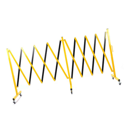 Adjustable Steel Barrier Expandable Grid Reflective Mobile Safety Fence with Locking Wheels