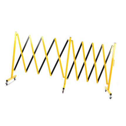 Adjustable Steel Barrier Expandable Grid Reflective Mobile Safety Fence with Locking Wheels
