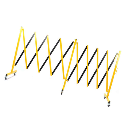 Adjustable Steel Barrier Expandable Grid Reflective Mobile Safety Fence with Locking Wheels
