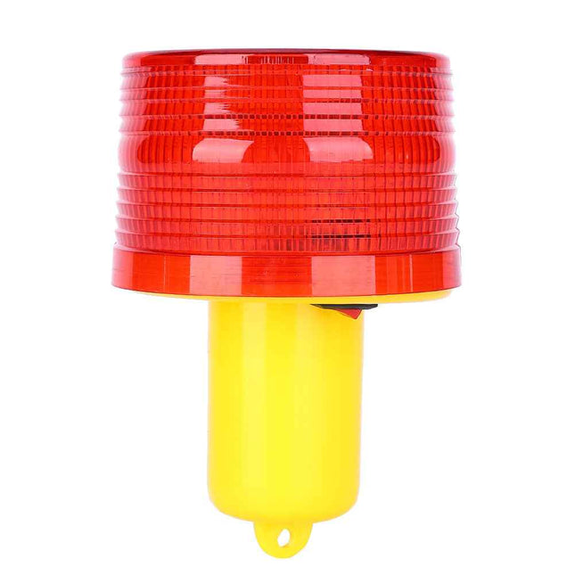 1pc Solar-Powered LED Safety Beacon for Road or Marine Use with Red Flashing Alert