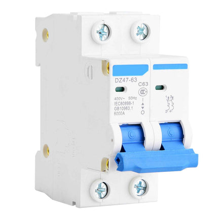 DZ47-63 2P Mini Circuit Breaker with Leakage Guard 400VAC(63A)