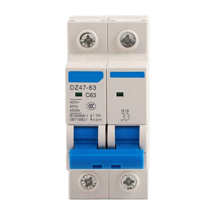 DZ47-63 2P Mini Circuit Breaker with Leakage Guard 400VAC(63A)