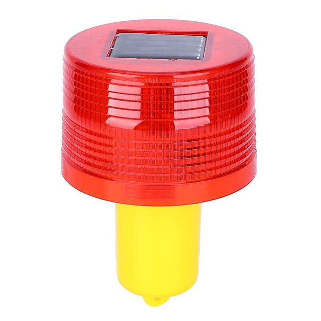 1pc Solar-Powered LED Safety Beacon for Road or Marine Use with Red Flashing Alert