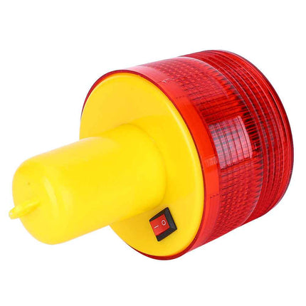 1pc Solar-Powered LED Safety Beacon for Road or Marine Use with Red Flashing Alert