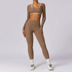 L / Long Sleeve + Trousers Mocha Brown
