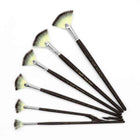 6 Pieces Fan Shaped Synthetic Watercolor Paint Brushes Set