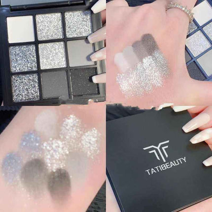 Multitone Shadow Palette Matte Charcoal Rocker Ebony Silver Glossy Shimmer