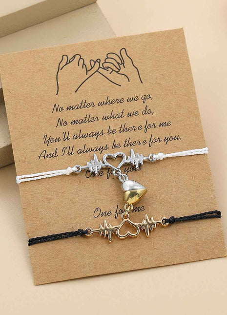Bracciali Magnetici per Coppia - Design Elettrocardiogramma Simbolo d'Amore - OrizonShop