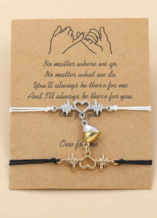 Bracciali Magnetici per Coppia - Design Elettrocardiogramma Simbolo d'Amore - OrizonShop