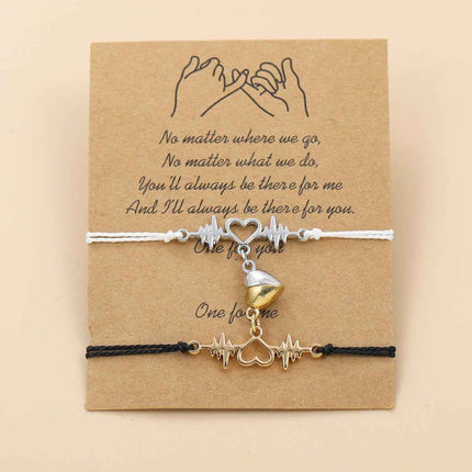 Magnetic electrocardiogram couple bracelet