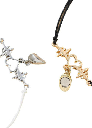 Bracciali Magnetici per Coppia - Design Elettrocardiogramma Simbolo d'Amore - OrizonShop
