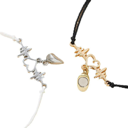 Magnetic electrocardiogram couple bracelet