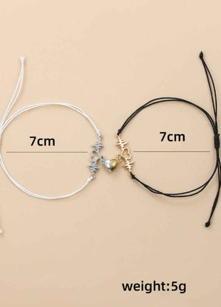 Bracciali Magnetici per Coppia - Design Elettrocardiogramma Simbolo d'Amore - OrizonShop