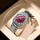 788 Silver Shell Burgundy Steel Belt Model