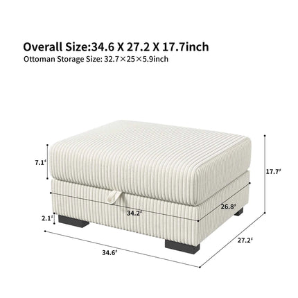 Modular corner Couch, 2/seater Couch, ribbed velvet padded with Couch-converted footed living room