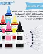 100ML 6 colors Refill Dye Ink Kit For Epson Stylus Photo 1390 R260 R280 R380 RX580 RX595 RX680 Inkjet Printer Cartridge CISS