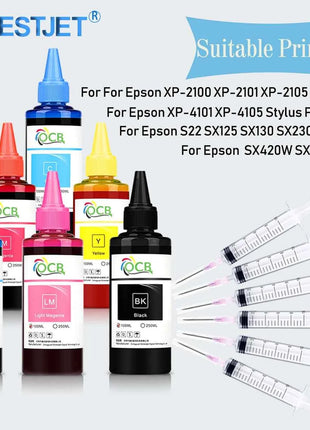 100ML 6 colors Refill Dye Ink Kit For Epson Stylus Photo 1390 R260 R280 R380 RX580 RX595 RX680 Inkjet Printer Cartridge CISS