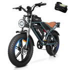 DEEPOWER QS7 Peak 1500W Electric Bicycle 48V 60AH Dual battery Electric Bike 20Inch 4.0 Fat Tire Snow E-bike,Dual Shock Absor