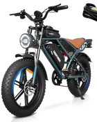 DEEPOWER QS7 Peak 1500W Electric Bicycle 48V 60AH Dual battery Electric Bike 20Inch 4.0 Fat Tire Snow E-bike,Dual Shock Absor