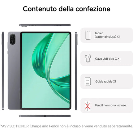HONOR Pad X8a 4GB RAM/128GB ROM, 8300mAh, 11 Pollici 90Hz Eye Protection Display Tablet ,4 Altoparlanti,  Android 14, Space Grey