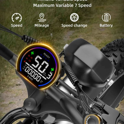 DEEPOWER S20 Adults Off-Road Electric Bike 1500W motor 48V 20AH lithium battery LED Display All-Terrain 20-inch Motorcycle Ebike