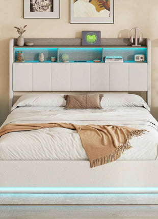 MINGZHE double bed 90/140/160x200 cm/140x190cm with LED USB, metal structure, velvet, mattress not included
