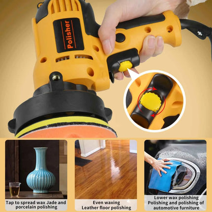 Electric Car Polisher Car Beauty Waxing Machine 125mm Adjustable Speed Sanding Waxing Tools Automotive Polishing Scratch Repair