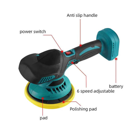 OWJHE 7000RPM Cordless Car Polisher 6 Gears Electric Polisher Auto Car Polishing Waxing Machine For Makita 18V Battery